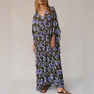 NWT Free People Groovy Baby Kaftan Green